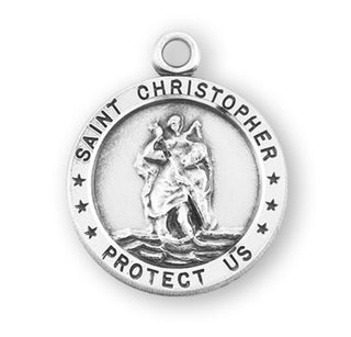 Sterling Silver Round St. Christopher Medal