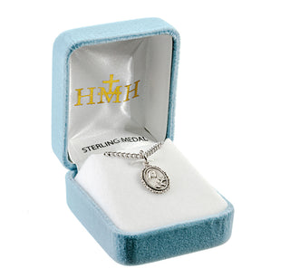 5/8-inch Sterling Silver St. Therese Medal with 18-inch Chain