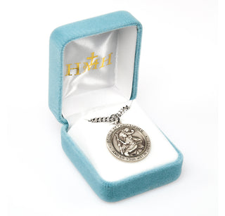 Sterling Silver Round St. Christopher Medal