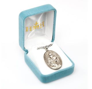 Sterling Silver Oval St. Christopher Medal