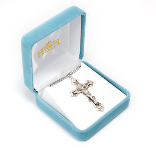 1 7/8-inch Sterling Silver Crucifix with 24-inch Chain