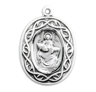 Sterling Silver Round St. Christopher Medal