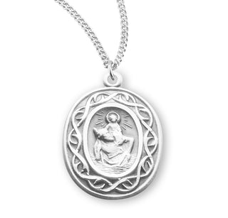 Sterling Silver Round Saint Christopher Medal
