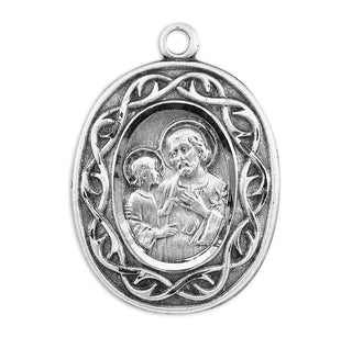 15/16-inch Sterling St. Joseph Medal with 18-inch Chain