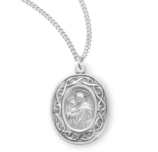 15 16 Inch Sterling Silver St Anthony Medal With 18 Inch Chain