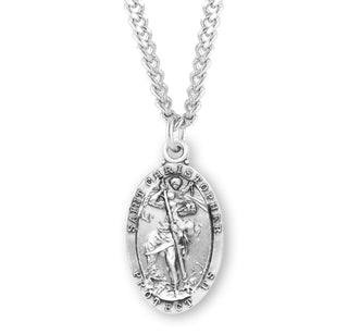 Sterling Silver Oval St Christopher Medal 8