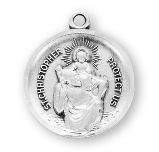 Sterling Silver Round St. Christopher Medal