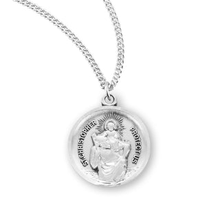 Sterling Silver Round Saint Christopher Medal