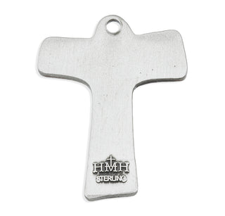 13/16-inch Sterling Silver St. Francis Tau Cross with 18-inch Chain