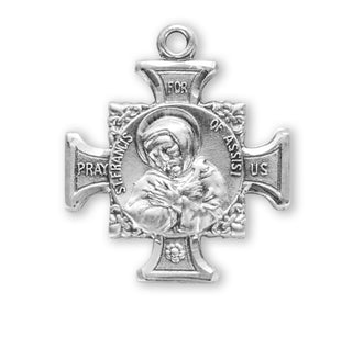 Sterling Silver St. Francis and St. Anthony Medal