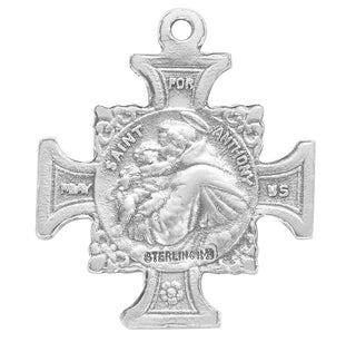 Sterling Silver St. Francis and St. Anthony Medal