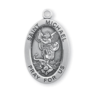 Sterling Silver Oval St. Michael Medal