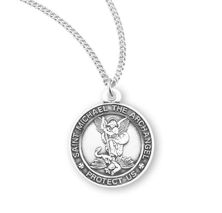 Sterling Silver Round St Michael Medal 2
