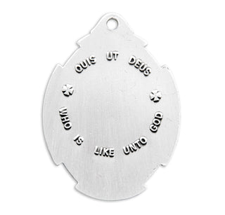 Saint Michael the Archangel in Styled Cross Shield Medal