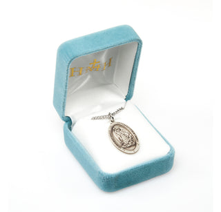 Saint Michael Archangel Oval Sterling Silver Medal