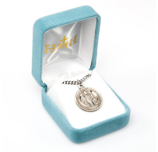 7/8-inch Sterling Silver St. Benedict Medal with 24-inch Chain