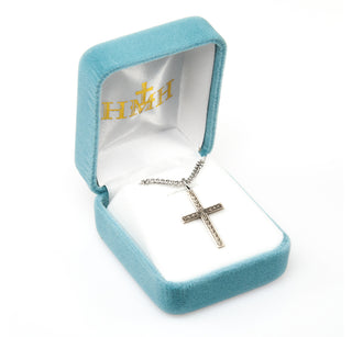 15/16-inch Sterling Silver Cross with 20-inch Chain