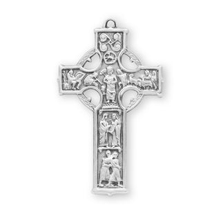 1 5/8-inch Sterling Silver Celtic Cross with 24-inch Chain