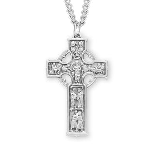 1 5 8 Inch Sterling Silver Celtic Cross With 24 Inch Chain