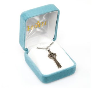 1 1/8-inch Sterling Silver Celtic Cross with 18-inch Chain