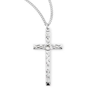 Sterling Silver Etched Cross