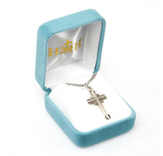 Sterling Silver Flare Tipped Cross with Scrolled Center