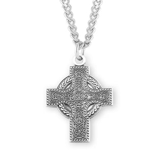 1 1 16 Inch Sterling Silver Celtic Cross With 24 Inch Chain