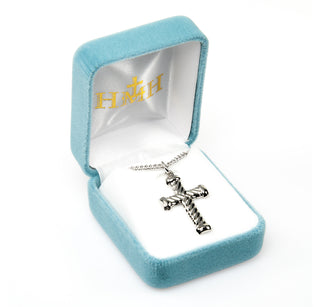 Twist Design Sterling Silver Cross