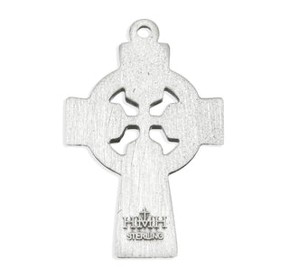 Irish Celtic Cross Sterling Silver Pendant