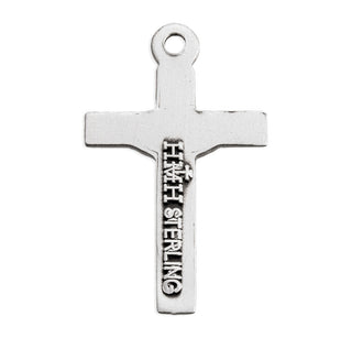3/4-inch Sterling Silver Crucifix with 16-inch Chain and Box