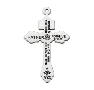 1 1/4-inch Sterling Silver Pardon Crucifix with 24-inch Chain