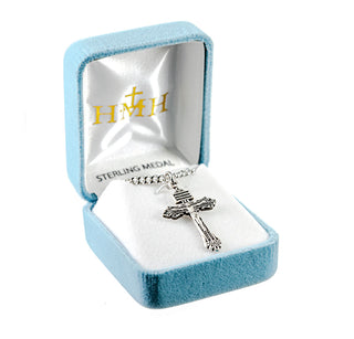 1 1/4-inch Sterling Silver Pardon Crucifix with 24-inch Chain