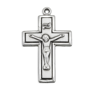 7/8-inch Sterling Silver Crucifix with 18-inch Chain