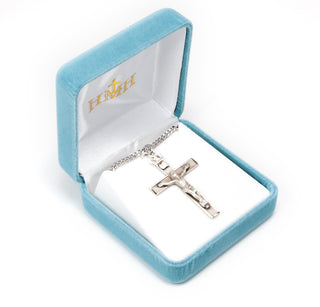 1 3/4-inch Sterling Silver Crucifix with 24-inch Chain