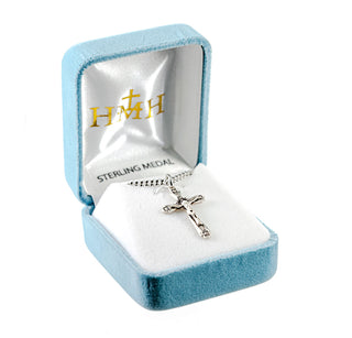 1-inch Sterling Silver Crucifix with 18-inch Chain