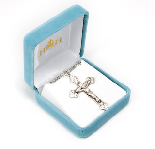 2 1/16-inch Sterling Silver Crucifix with 24-inch Chain
