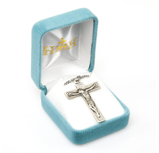 Short Top Sterling Silver Crucifix