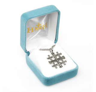 Sterling Silver Jerusalem Cross with 24-inch Chain