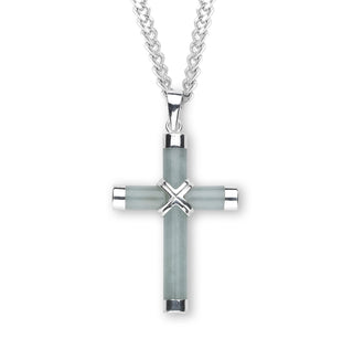 Genuine Adventurine Cross With 20 Inch Chain