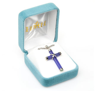 Genuine Amethyst Cross with 20-inch Chain