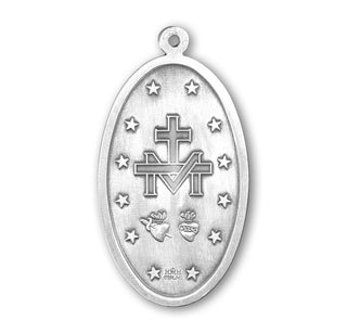 Sterling Silver Large Oval Miraculous Medal