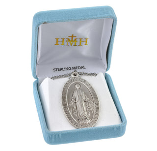 Sterling Silver Large Oval Miraculous Medal