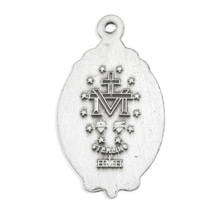 Sterling Silver Miraculous Medal with Scroll Border