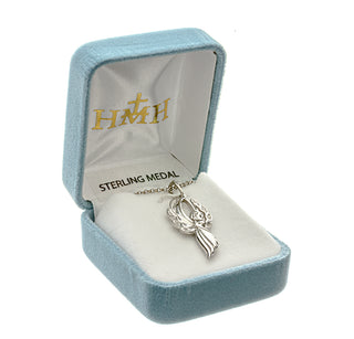 Sterling Silver Angel Pendant with CZ Wings