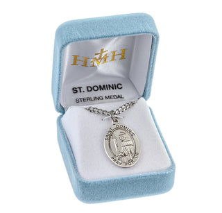 Sterling Silver Oval Shaped St. Dominic Medal