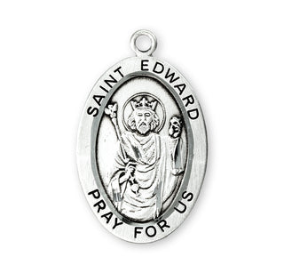 Sterling Silver Oval Shaped St. Joan of Arc Medal