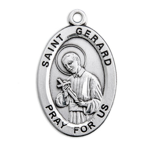 Sterling Silver Oval Shaped St. Gerard Medal