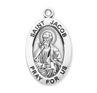 Sterling Silver Oval Shaped St. Jacob Medal