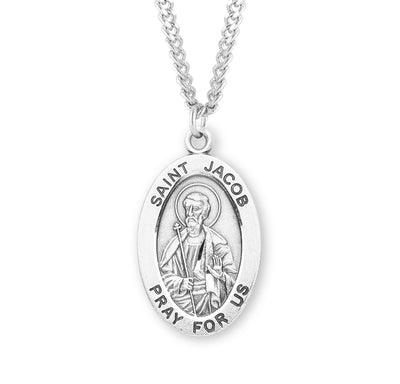 Sterling Silver Oval Shaped St. Jacob Medal