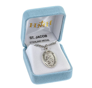 Sterling Silver Oval Shaped St. Jacob Medal